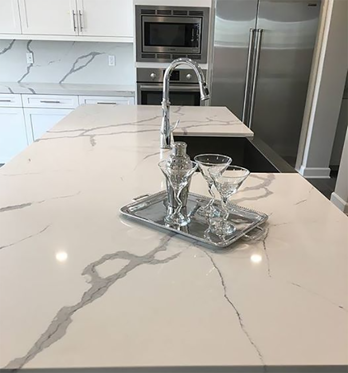 quartz countertop in the kitchen